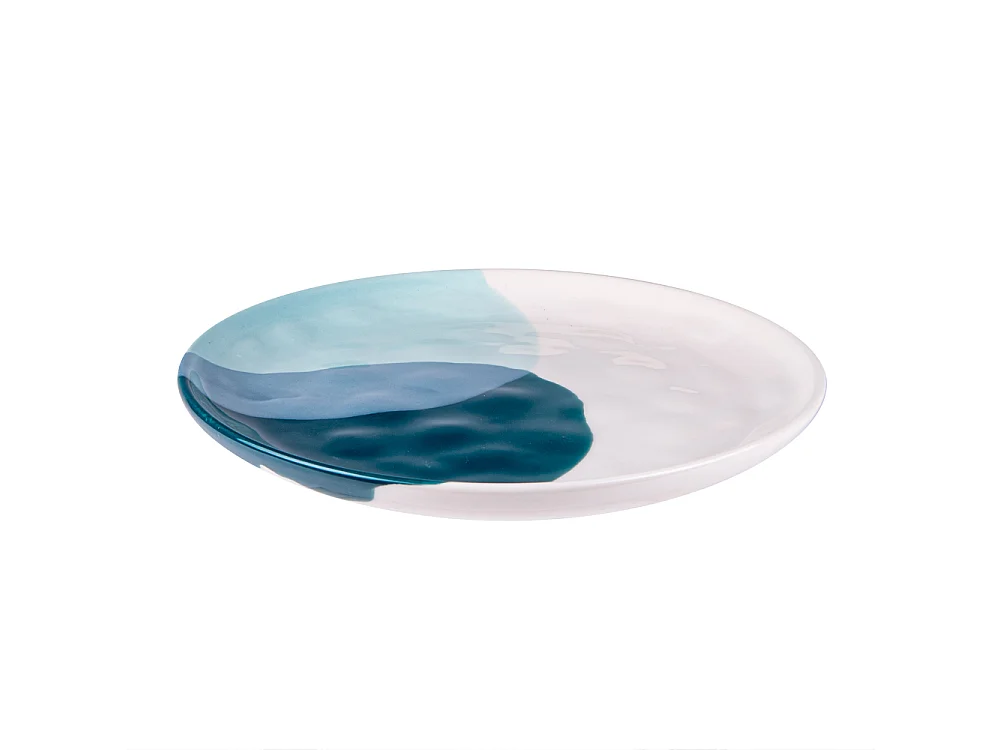 Assiette plate arty 27 cm bleue (lot de 6)
