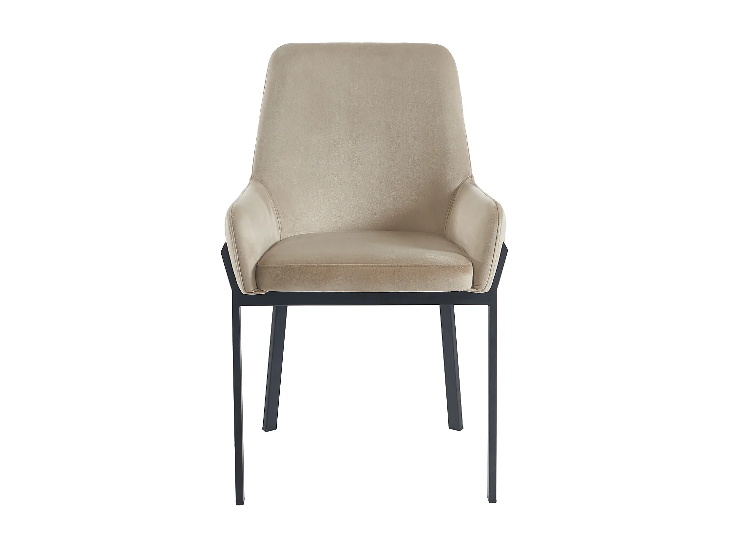 Lot de 6 chaises avec accoudoirs en velours et métal - Beige - CAROLONA de Pascal MORABITO