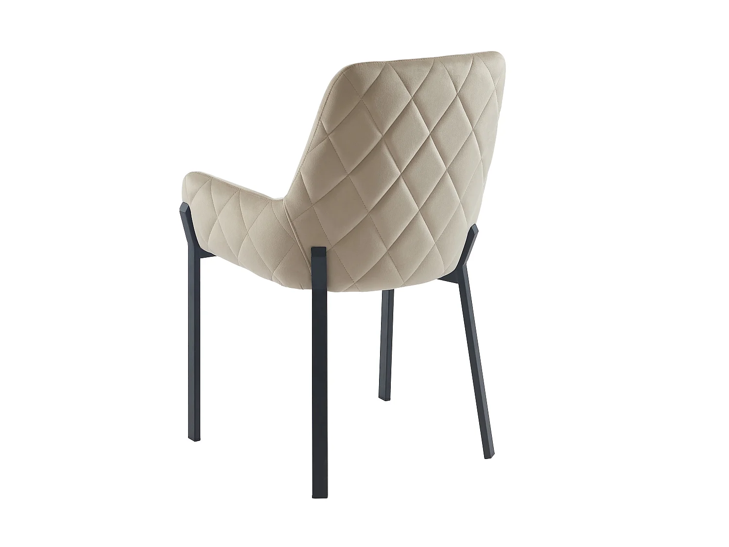 Lot de 6 chaises avec accoudoirs en velours et métal - Beige - CAROLONA de Pascal MORABITO