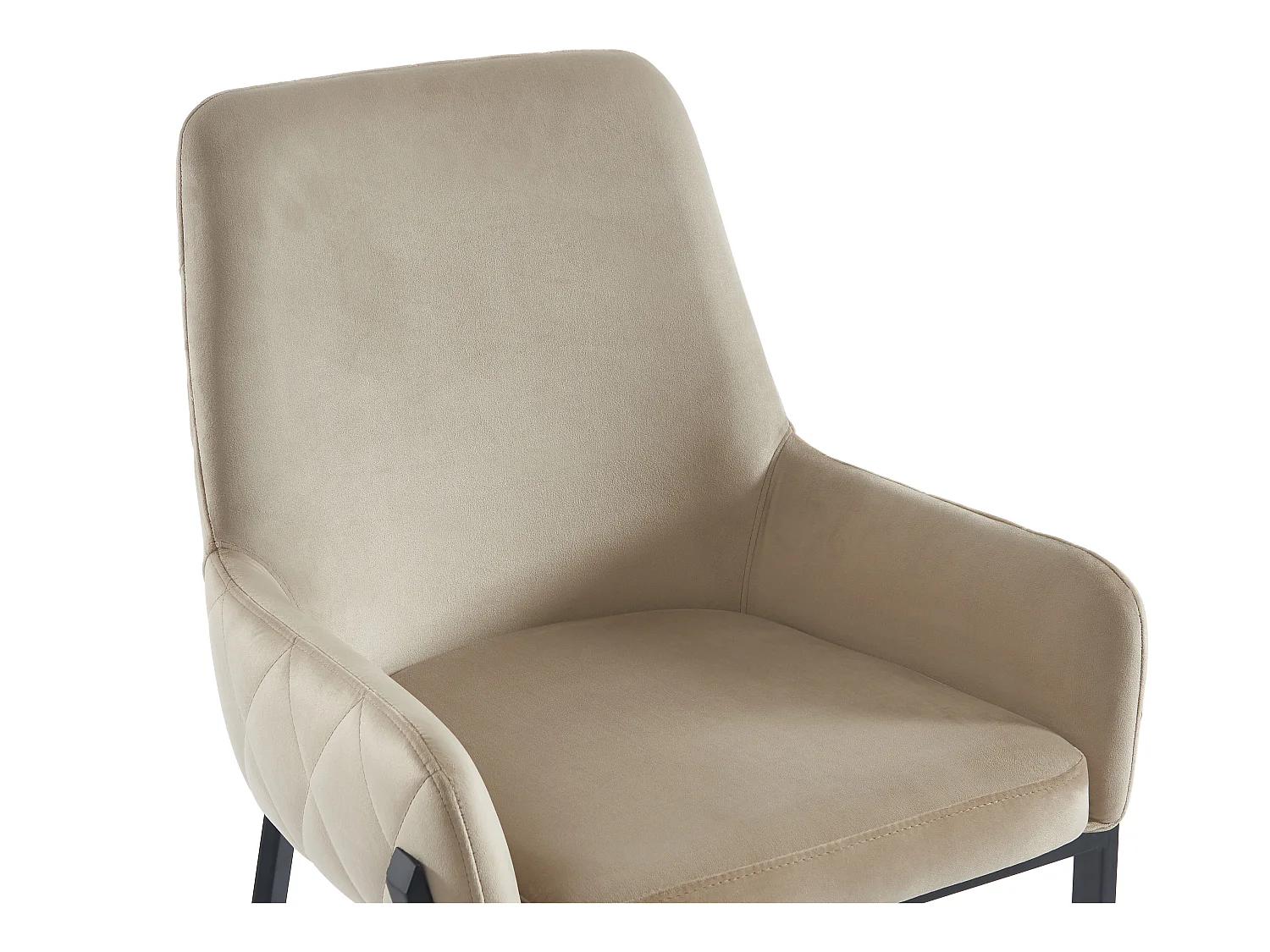 Lot de 6 chaises avec accoudoirs en velours et métal - Beige - CAROLONA de Pascal MORABITO