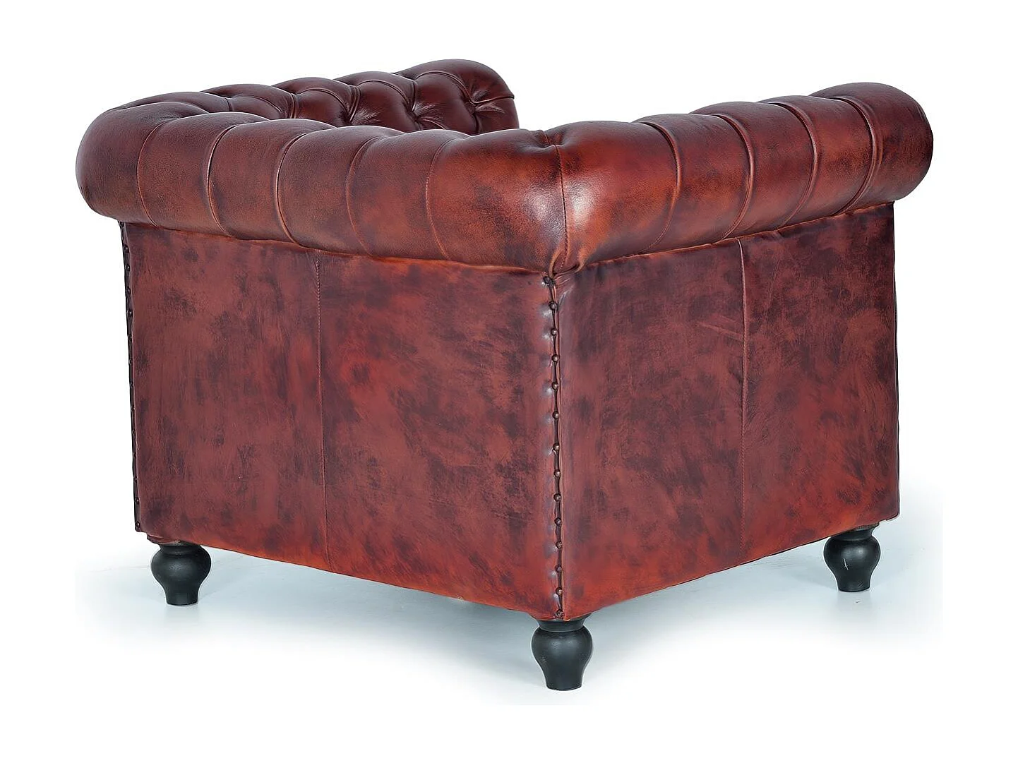 Brauner Chester-Ledersessel. Giner und Colomer 72x86x96