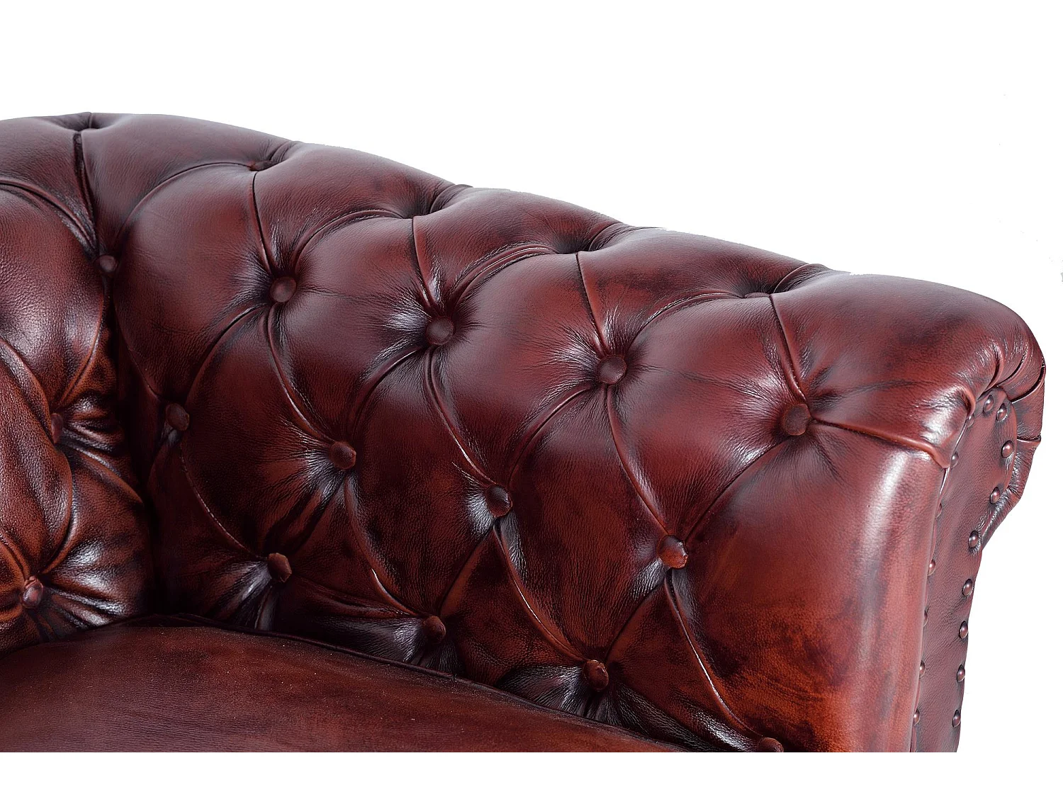 Brauner Chester-Ledersessel. Giner und Colomer 72x86x96