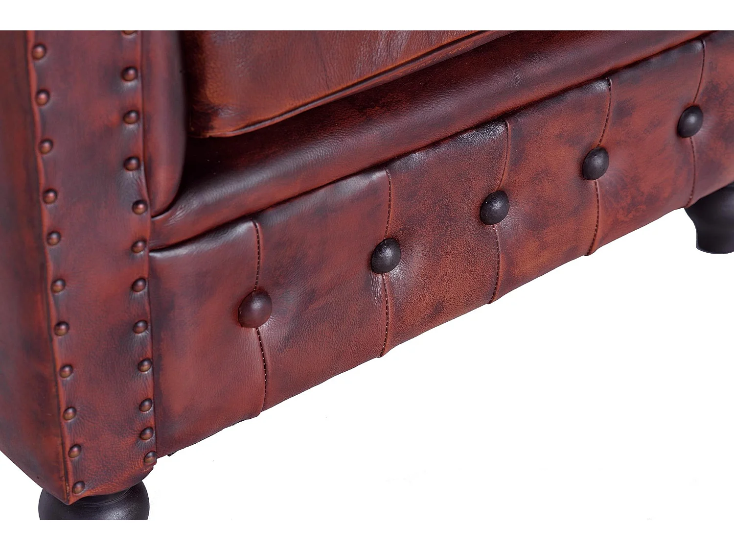 Brauner Chester-Ledersessel. Giner und Colomer 72x86x96