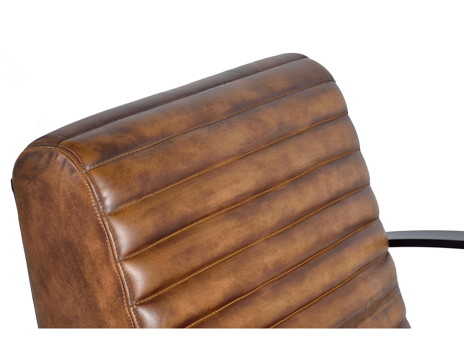 Sessel mit Kunstleder aus Mangoholz und Naturleder