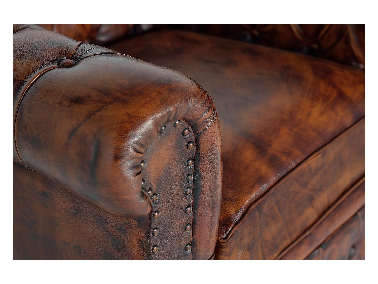 Sillón chester piel Marrón.Giner y Colomer 72x86x96