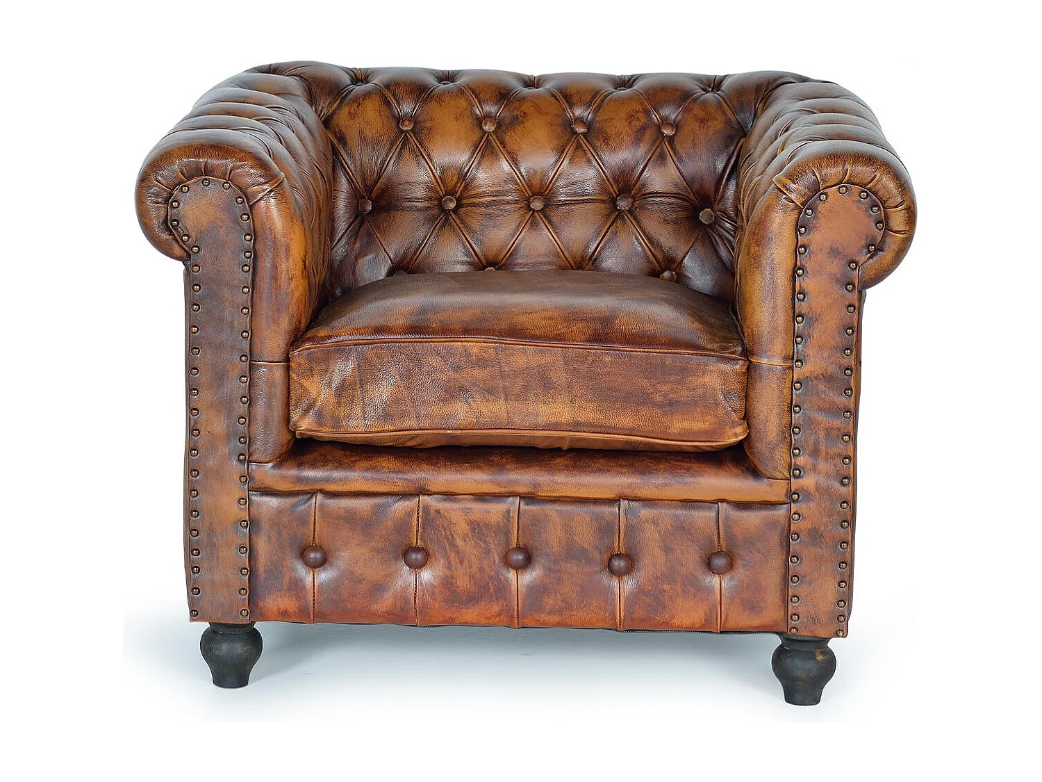 Fauteuil Chester en cuir naturel