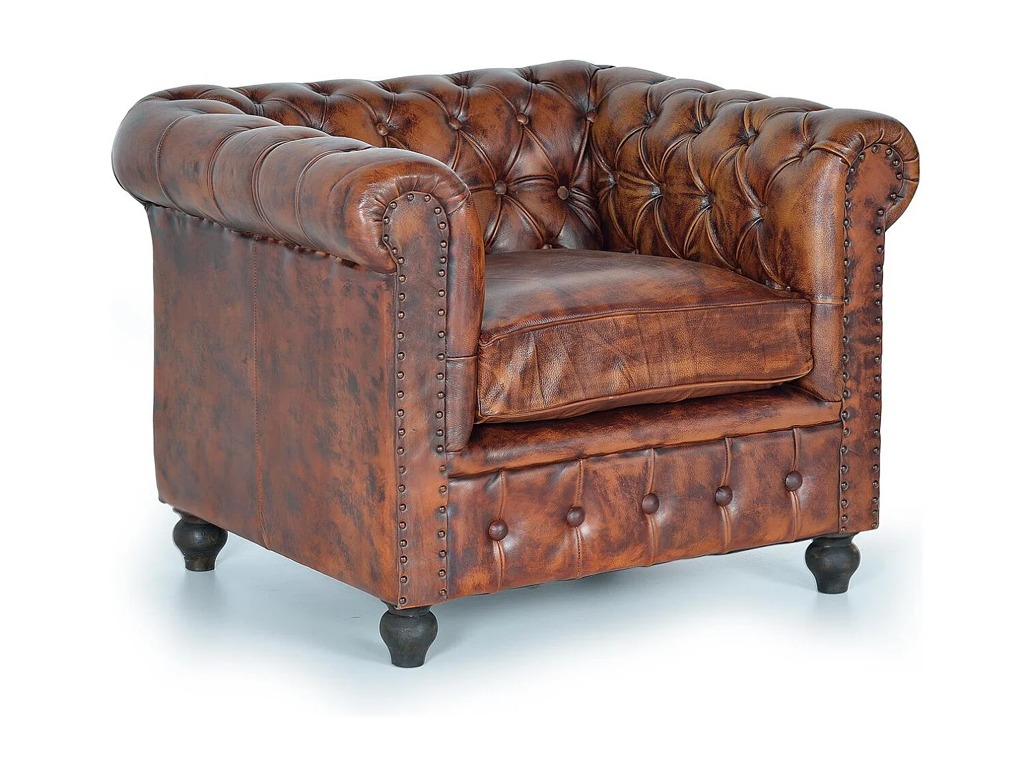 Fauteuil Chester en cuir naturel