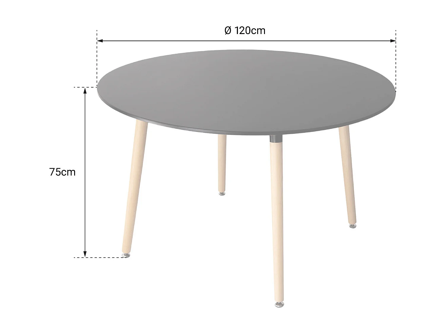 Table ronde 120cm noire MARTHA - HAPPY GARDEN