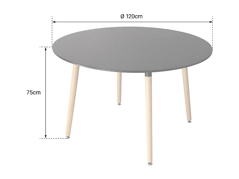 Table ronde 120cm noire MARTHA - HAPPY GARDEN