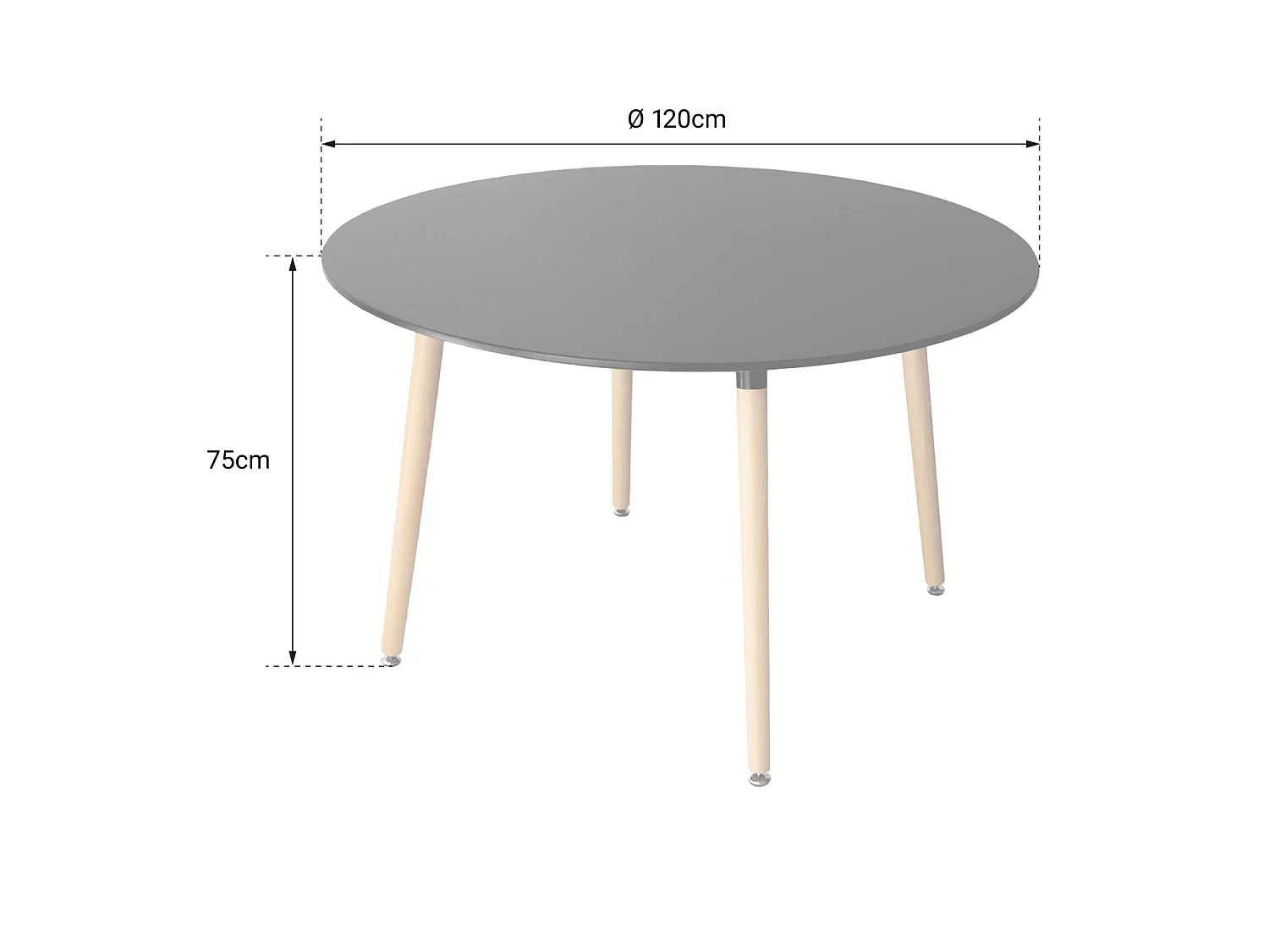 Table ronde 120cm blanche MARTHA - HAPPY GARDEN