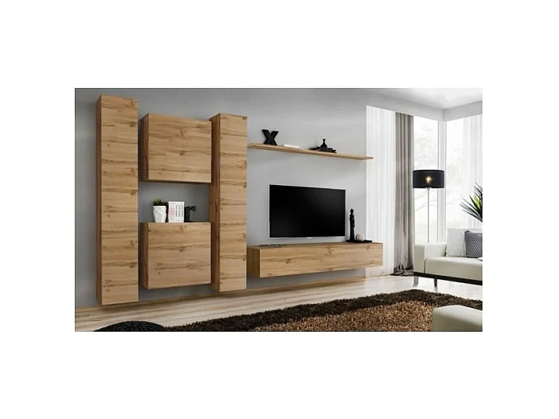 Set di mobili da soggiorno design SWITCH VI. Colore quercia Wotan.