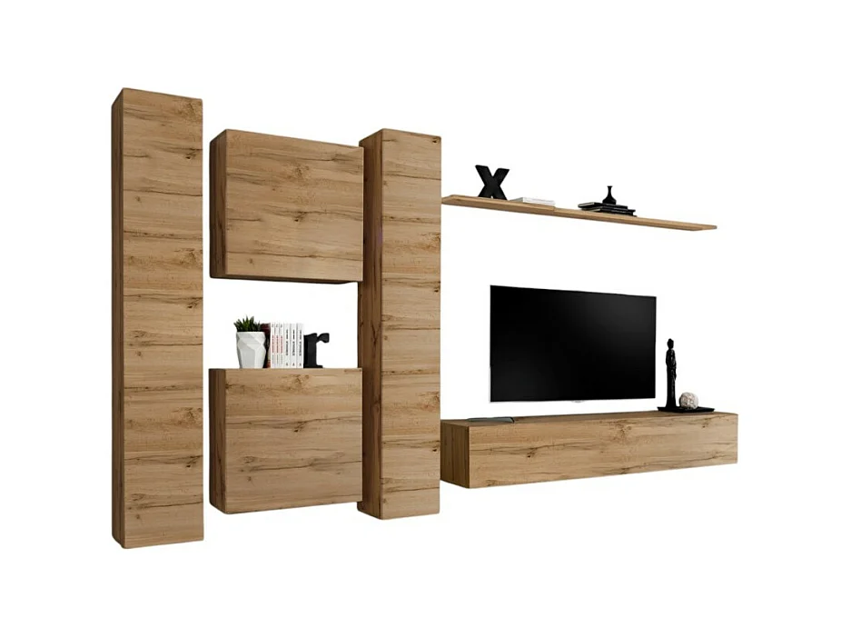 Ensemble de meubles design de salon SWITCH VI. Coloris chêne Wotan.