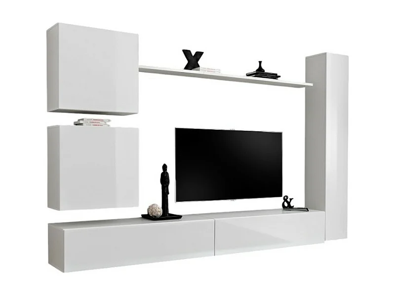 Wohnzimmermöbel-Set SWITCH VIII im Design, glänzend weiß.