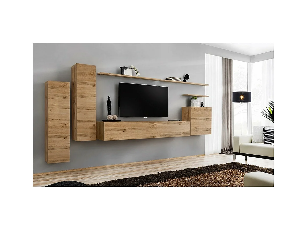 Ensemble de meubles de salon collection SWITCH I design, coloris chêne Wotan.