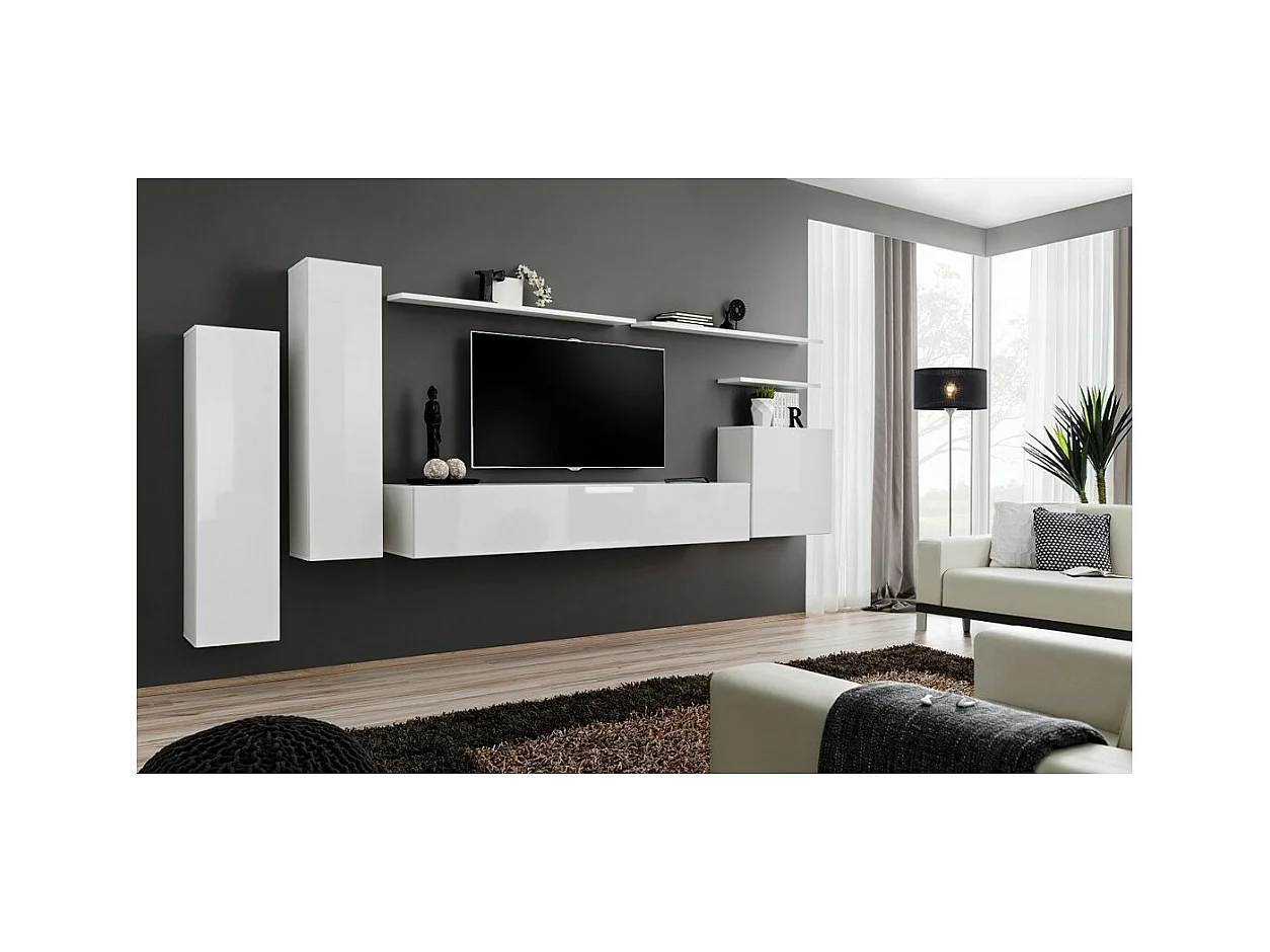 Salonmeubelset uit de SWITCH I design collectie. Kleur: glanzend wit.