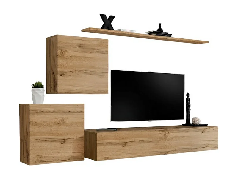 Woonkamermeubelset SWITCH V design, Wotan eiken kleur.