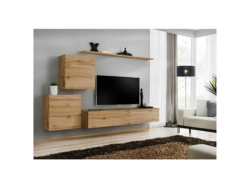 Wohnzimmermöbelset SWITCH V im Design, Farbe Wotan-Eiche.