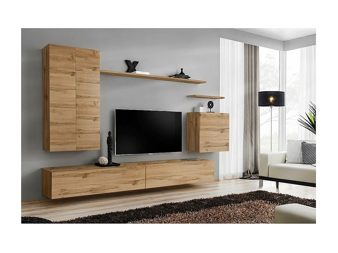 Set di mobili da salotto collezione SWITCH II design, colore rovere Wotan.