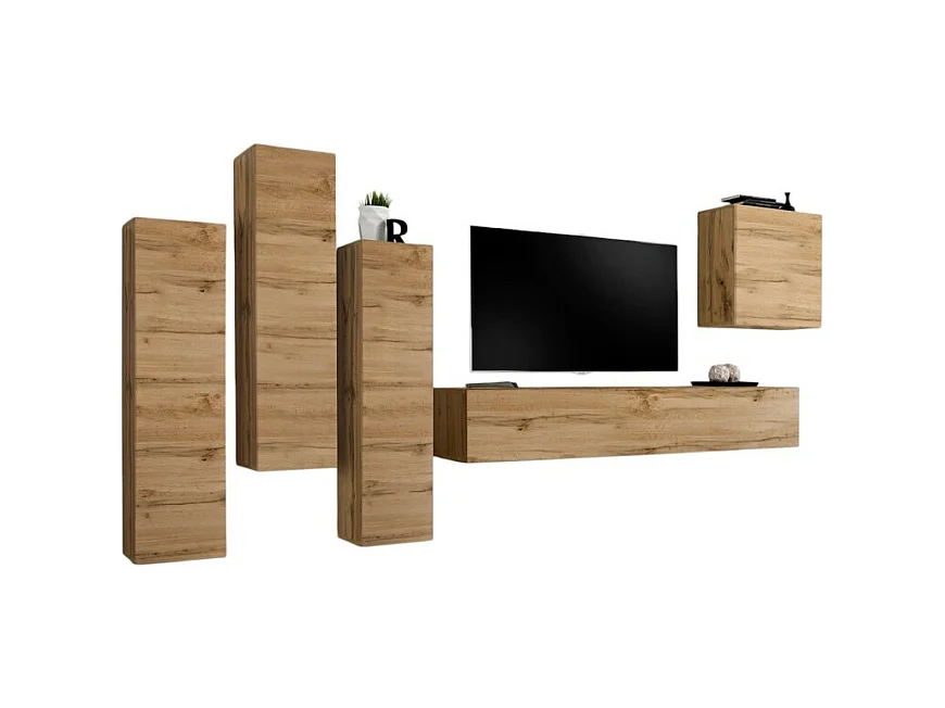 Ensemble de meubles de salon design collection SWITCH III. Coloris chêne Wotan.