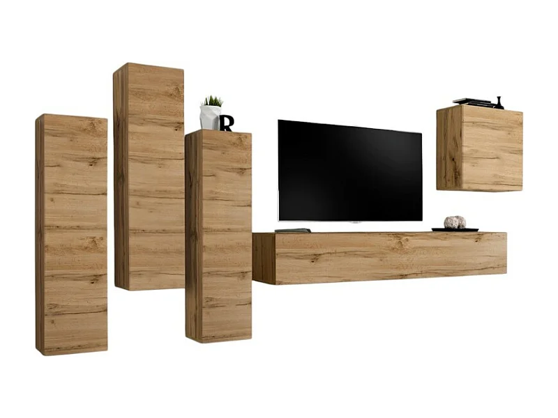 Design woonkamermeubelset collectie SWITCH III. Kleur Wotan eik.