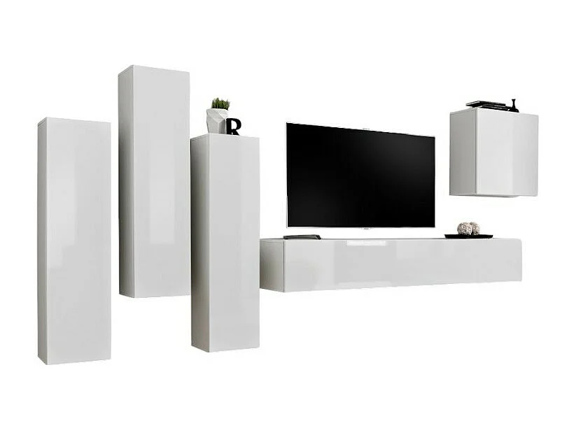 Ensemble de meubles de salon design collection SWITCH III. Coloris blanc brillant.