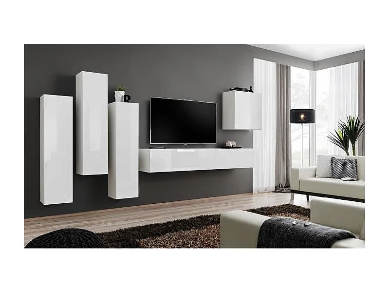 Ensemble de meubles de salon design collection SWITCH III. Coloris blanc brillant.