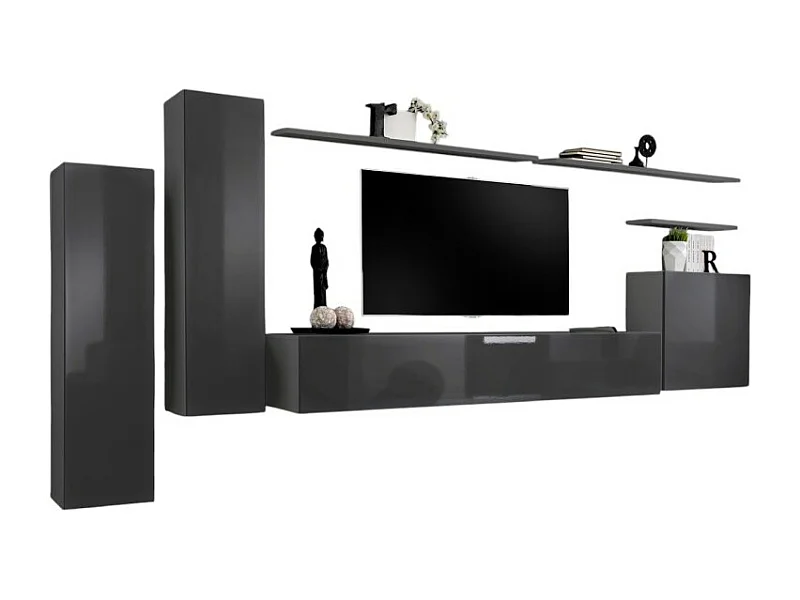 Wohnzimmermöbel-Set der Kollektion SWITCH I, Design in glänzendem Grau.