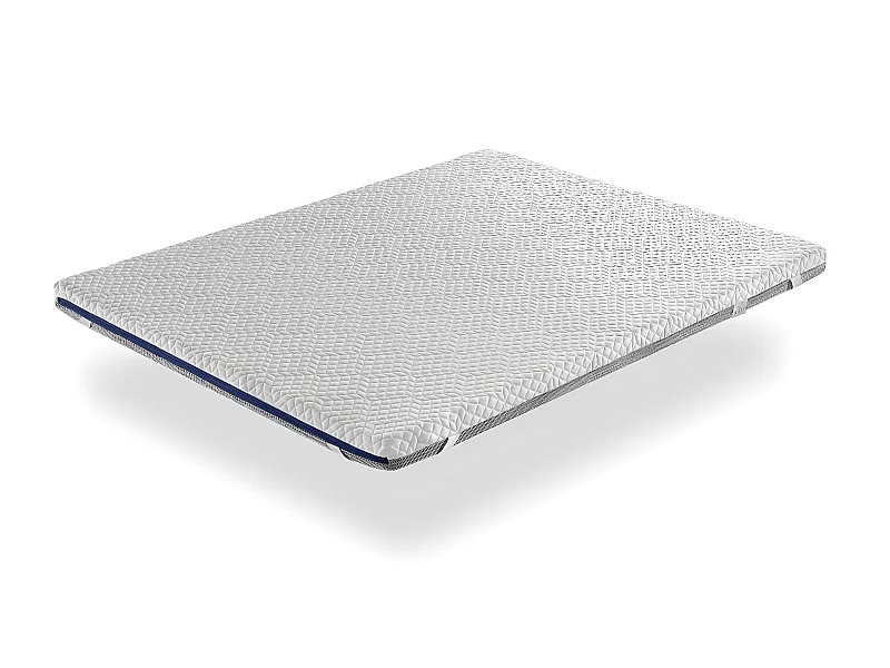 SHAULA Sur Matelas Mousse a memoire de forme 100X200 JENO, Epaisseur 8 CM, Dehoussable, adaptable.