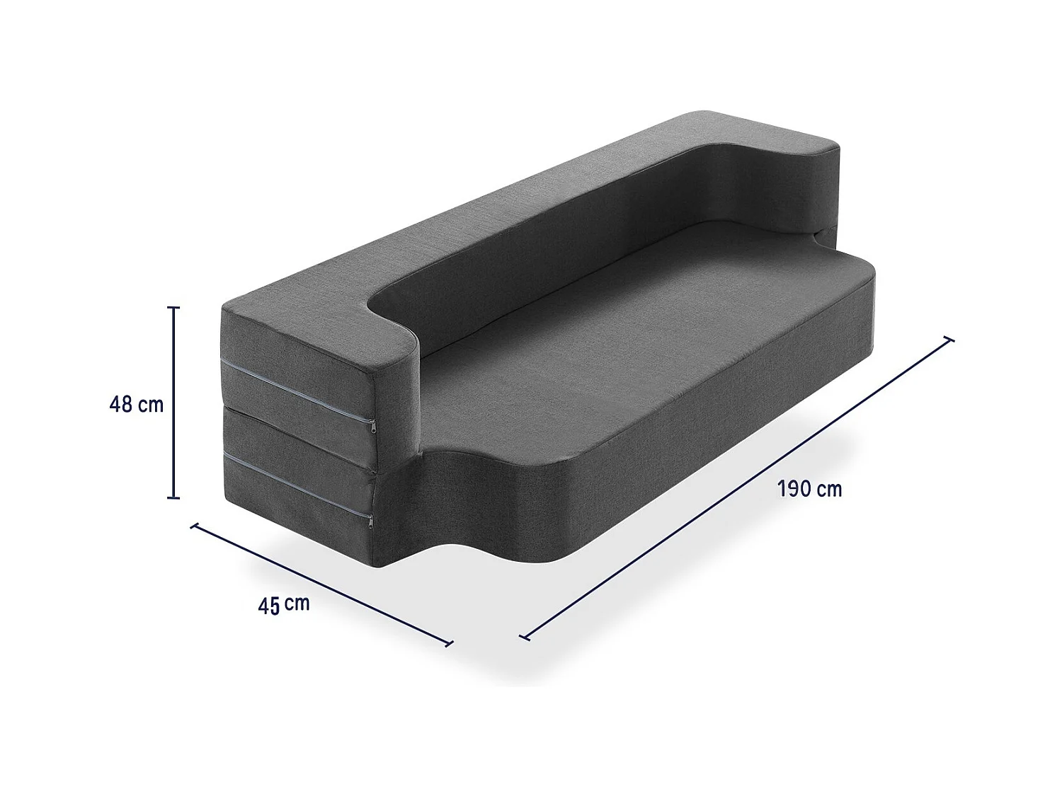 Colchón futón plegable 90x190 - Grosor 24 cm Sofá cama - Colchón cama