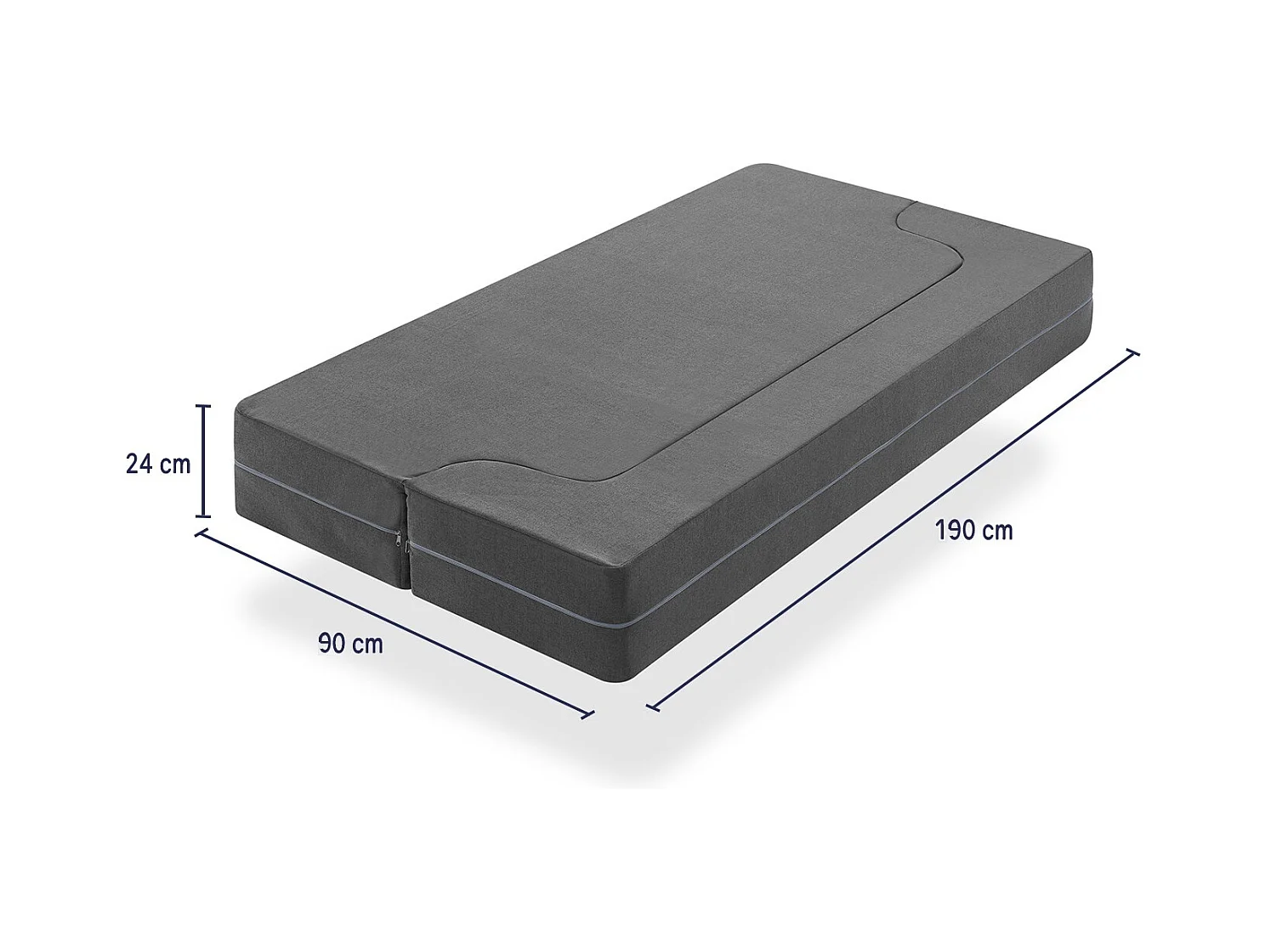 Colchón futón plegable 90x190 - Grosor 24 cm Sofá cama - Colchón cama