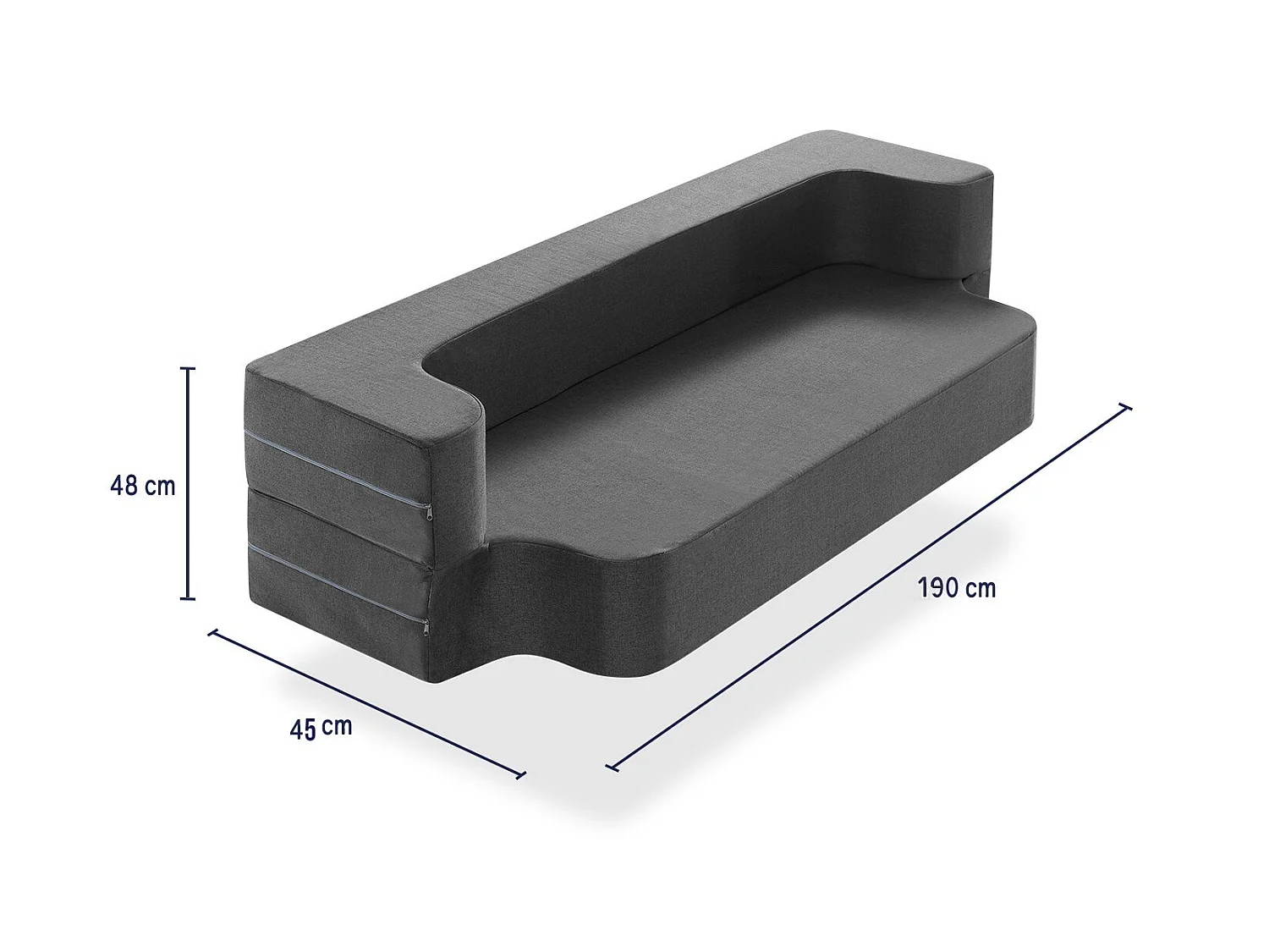 Kmä-leon Futonmatratze 90x190 - Dicke 24 cm Schlafsofa