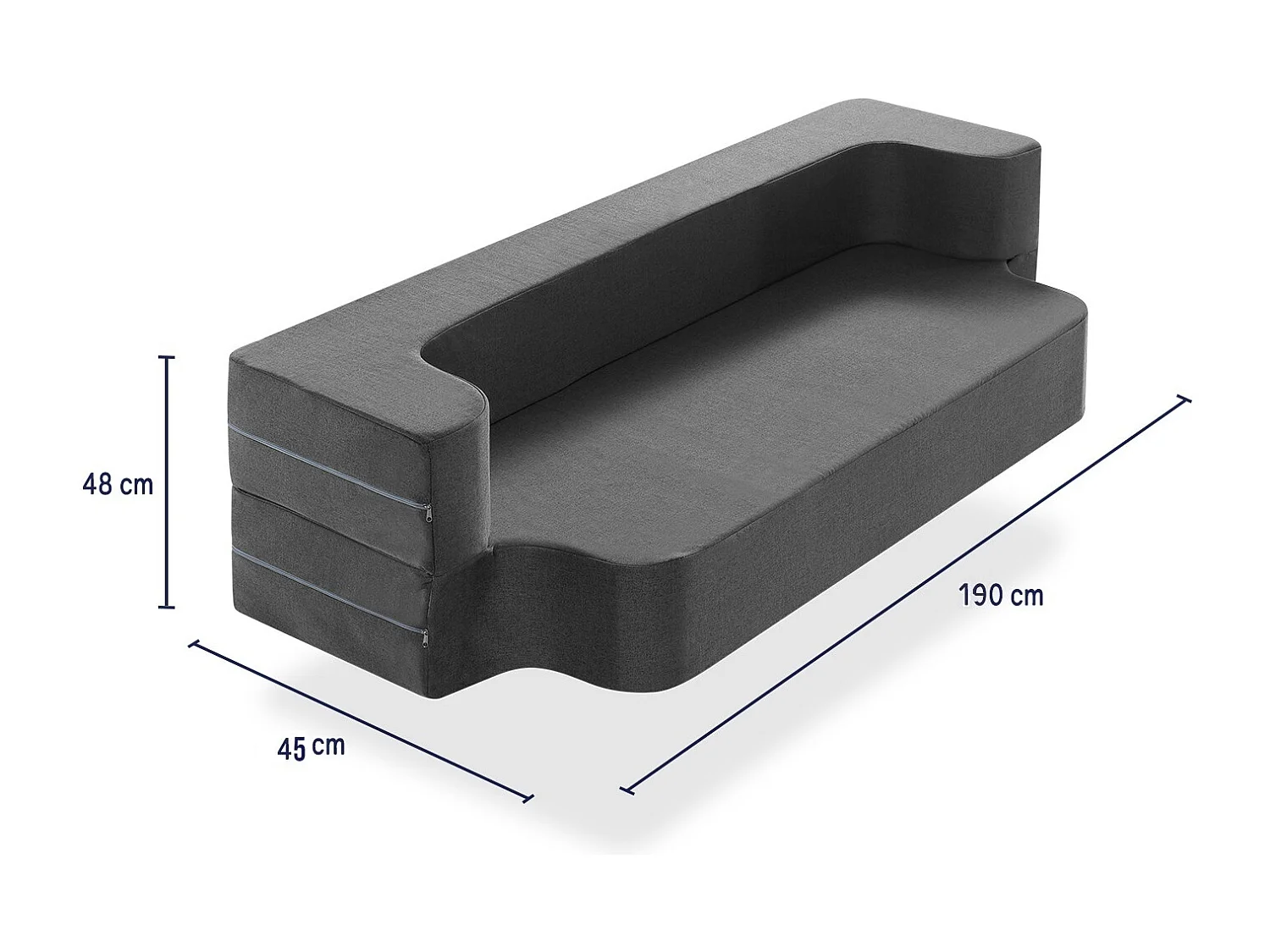 Kmä-leon Futonmatratze 90x190 - Dicke 24 cm Schlafsofa