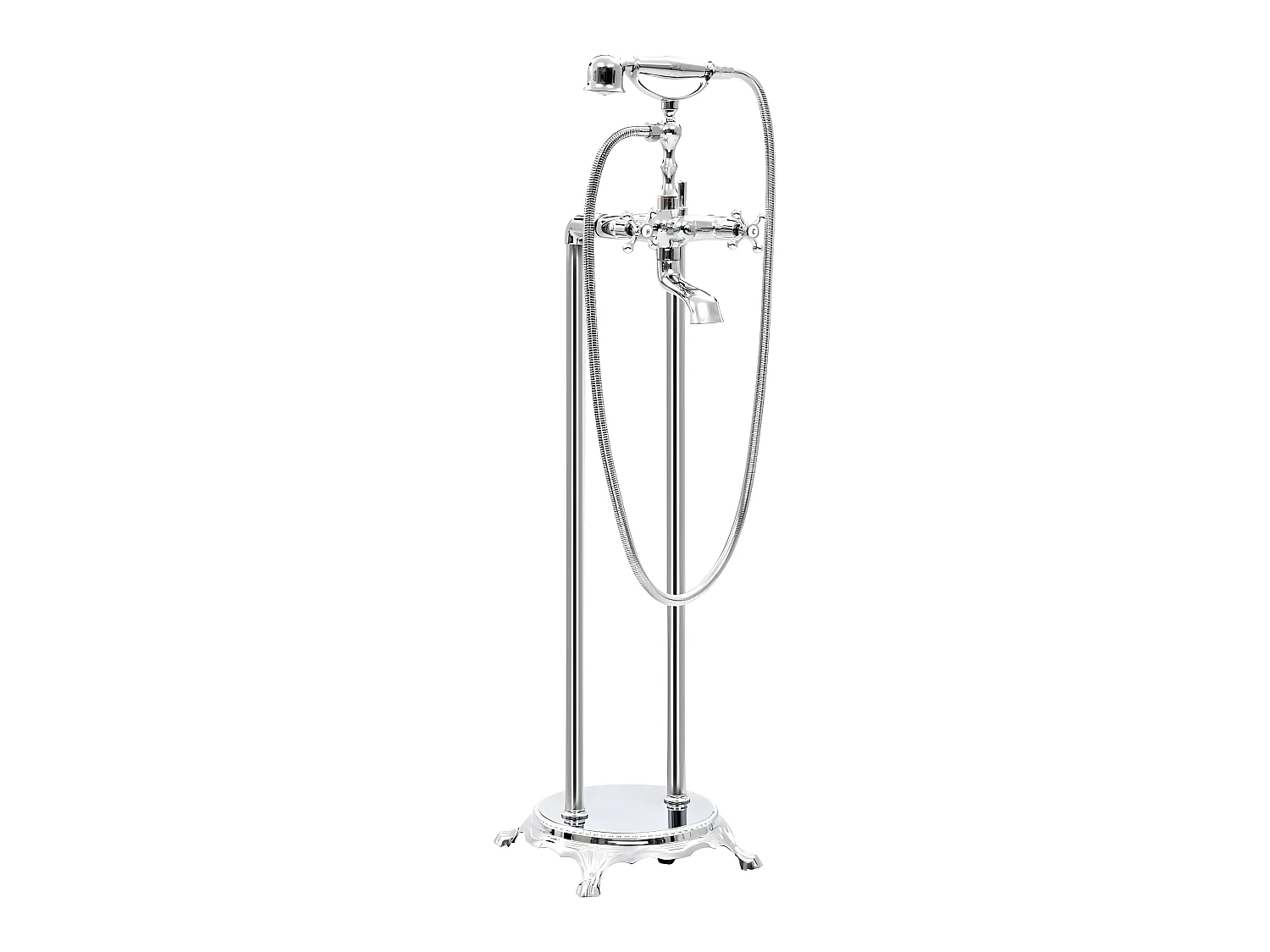 Rubinetto per vasca da bagno su supporto in acciaio inox 995 cm argento 02_0003478