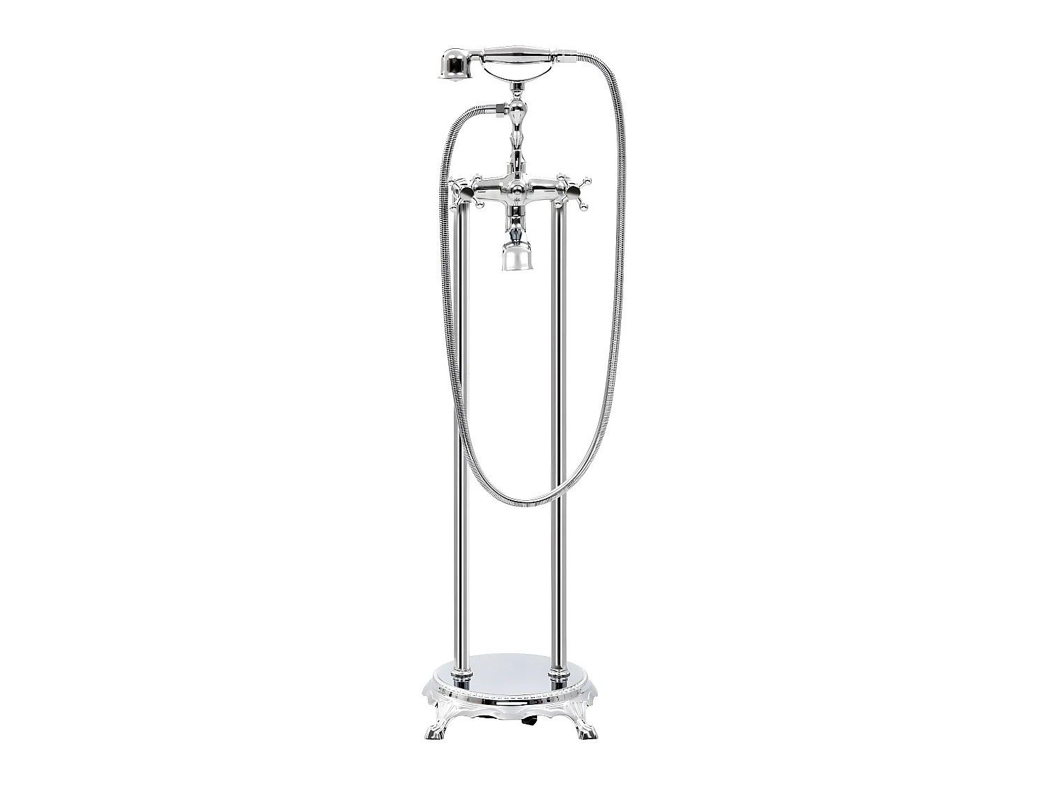 Rubinetto per vasca da bagno su supporto in acciaio inox 995 cm argento 02_0003478