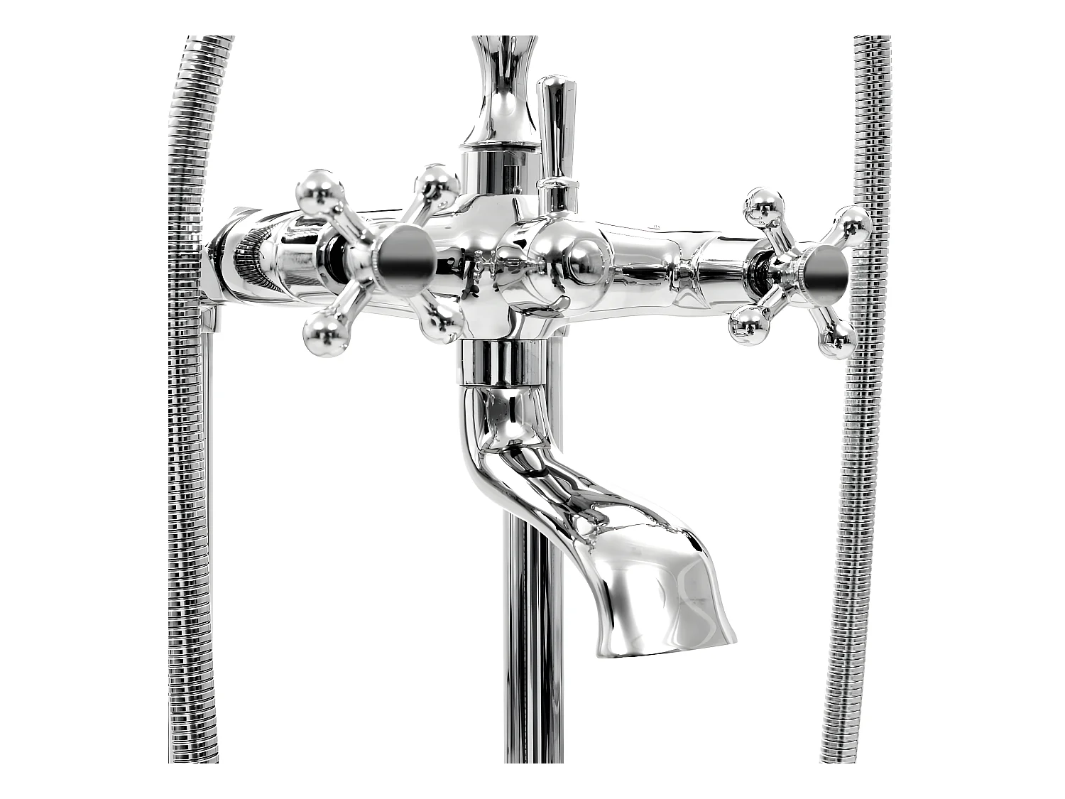 Rubinetto per vasca da bagno su supporto in acciaio inox 995 cm argento 02_0003478