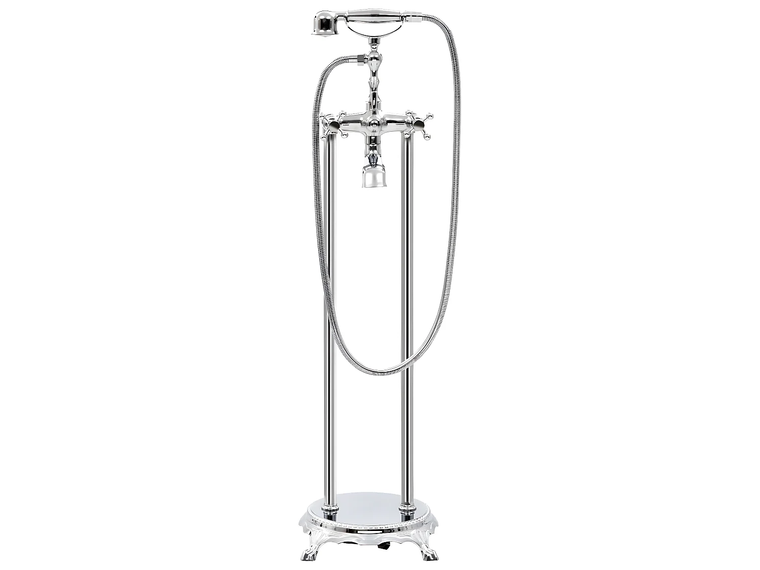 Grifo de bañera de baño con pedestal de acero inoxidable 995 cm plateado 02_0003478