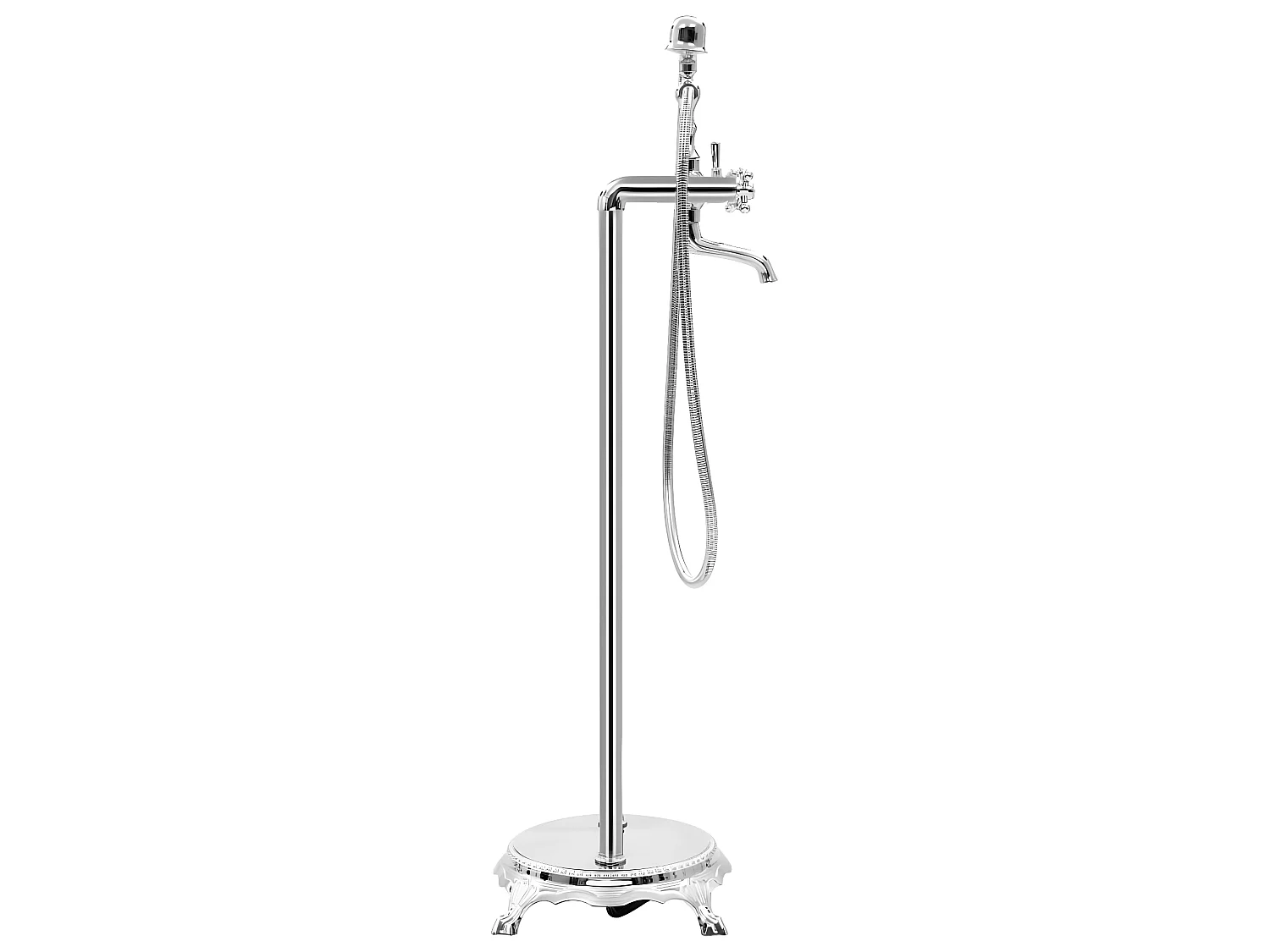 Grifo de bañera de baño con pedestal de acero inoxidable 995 cm plateado 02_0003478