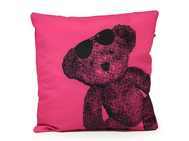 Coussin Déco "Lulu Bear" 40x40cm Rose