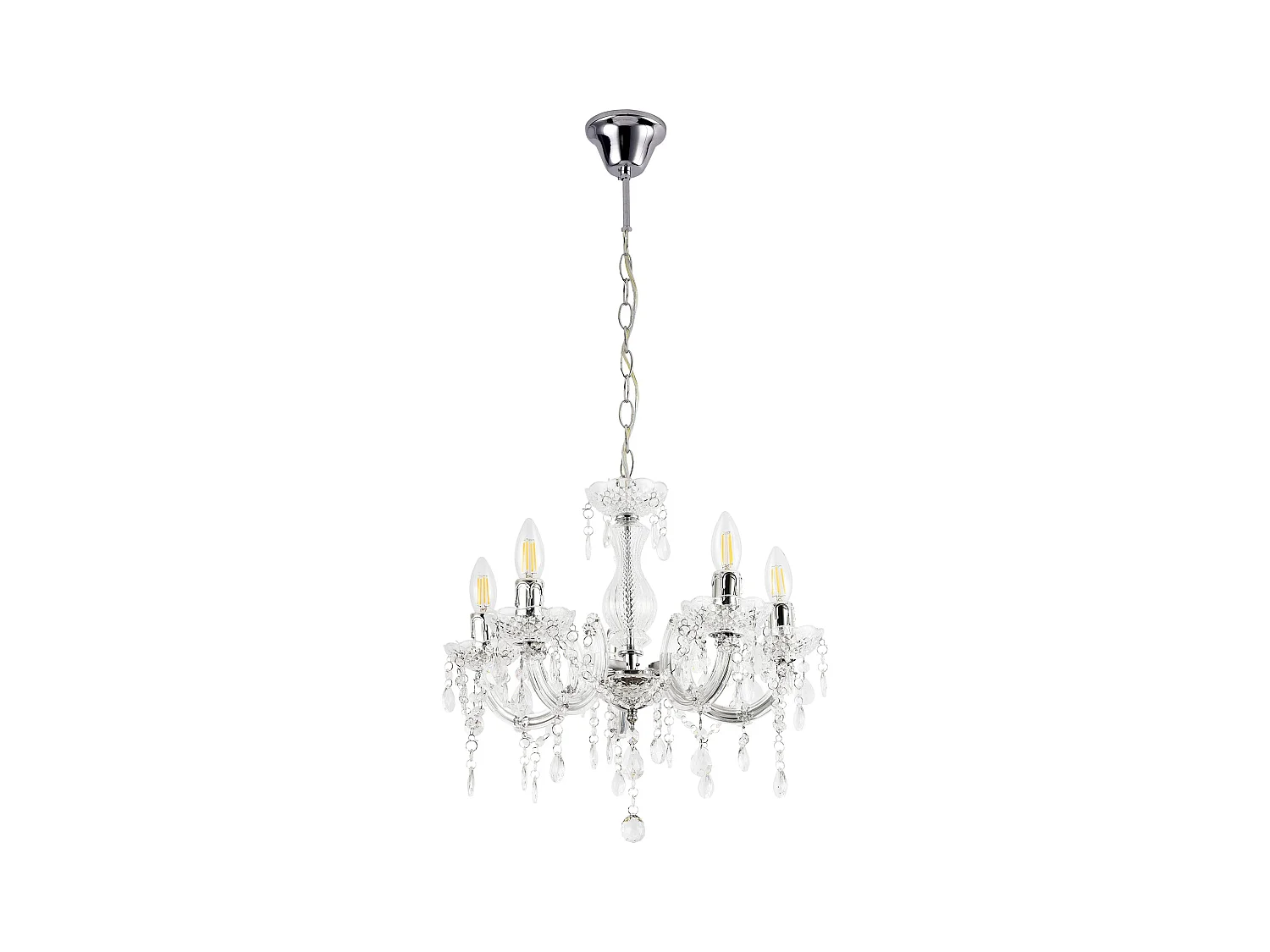 Lustre élégant luminaire suspendue lampe suspension métal et plastique 5 x E14 diamètre Ø : env. 35 cm blanc 03_0002813