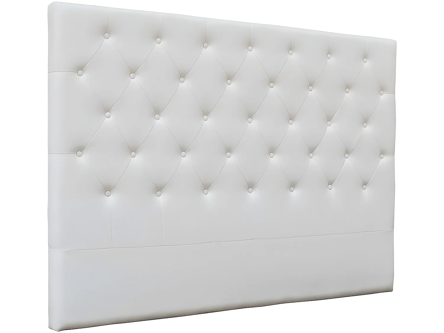Tête de lit capitonnée "Déco" - 169 cm - Blanc - En PVC
