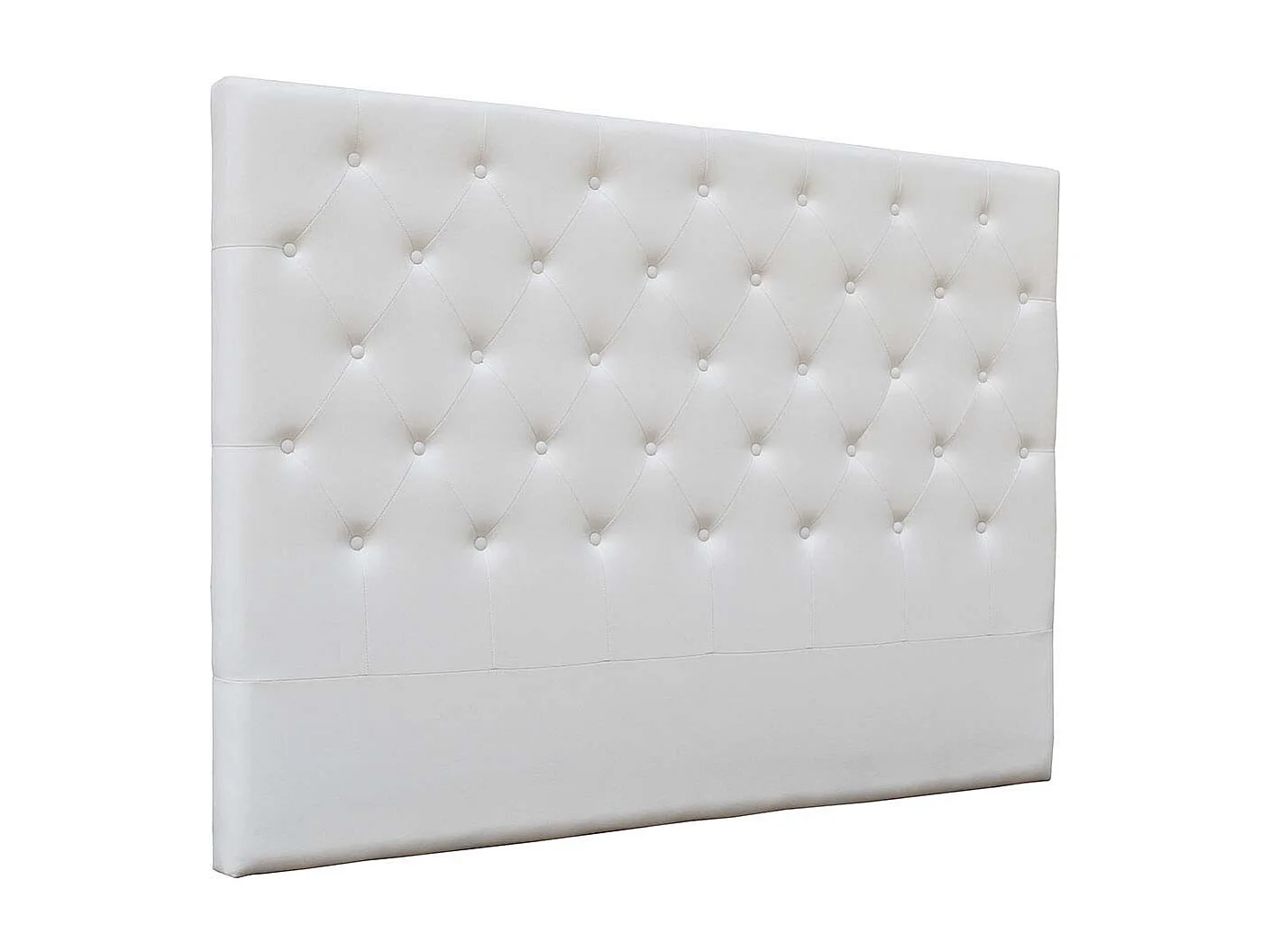Cabecero de cama acolchado "Déco" en PVC - Blanco