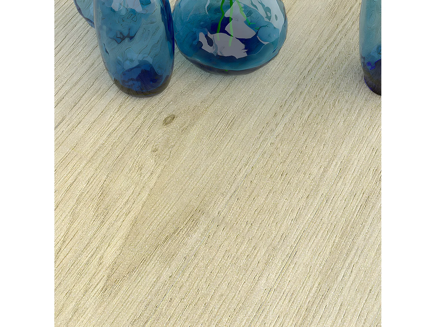 YUMA - Table 200cm Industrielle Effet Chêne Pied Central