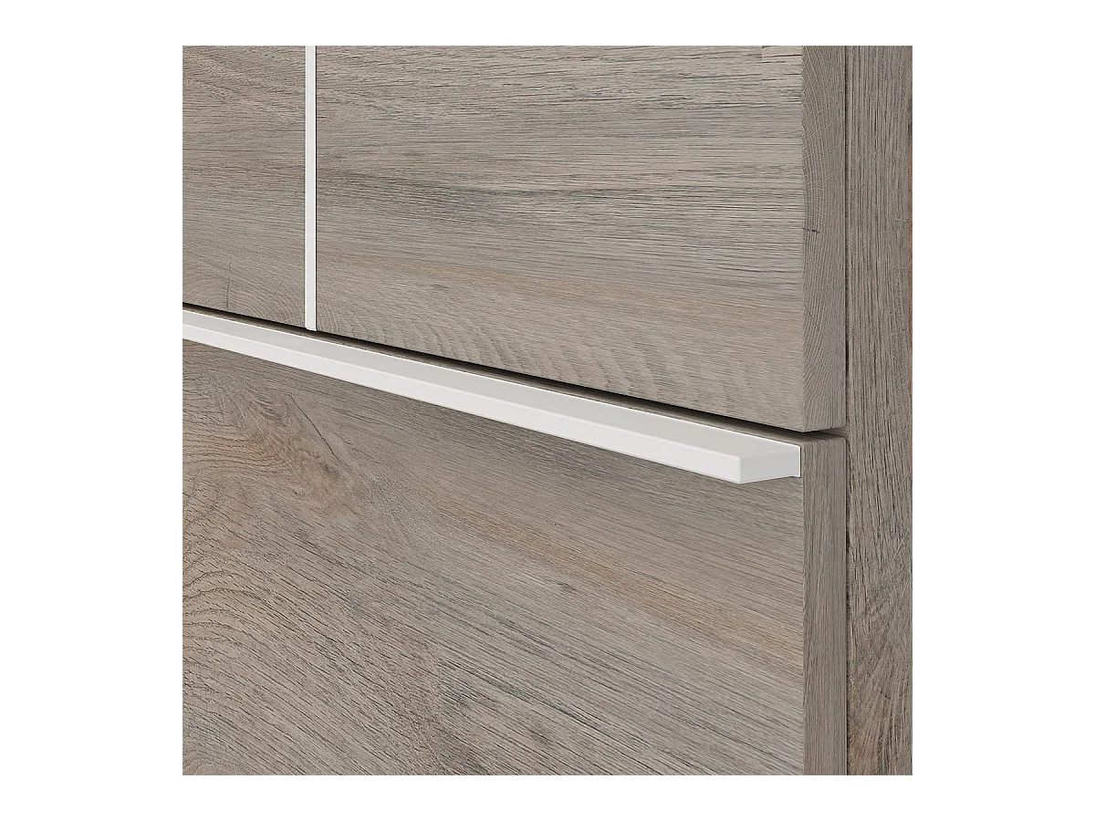 NINO LIGHT - Commode 3 Tiroirs Blanc et Effet Bois Clair