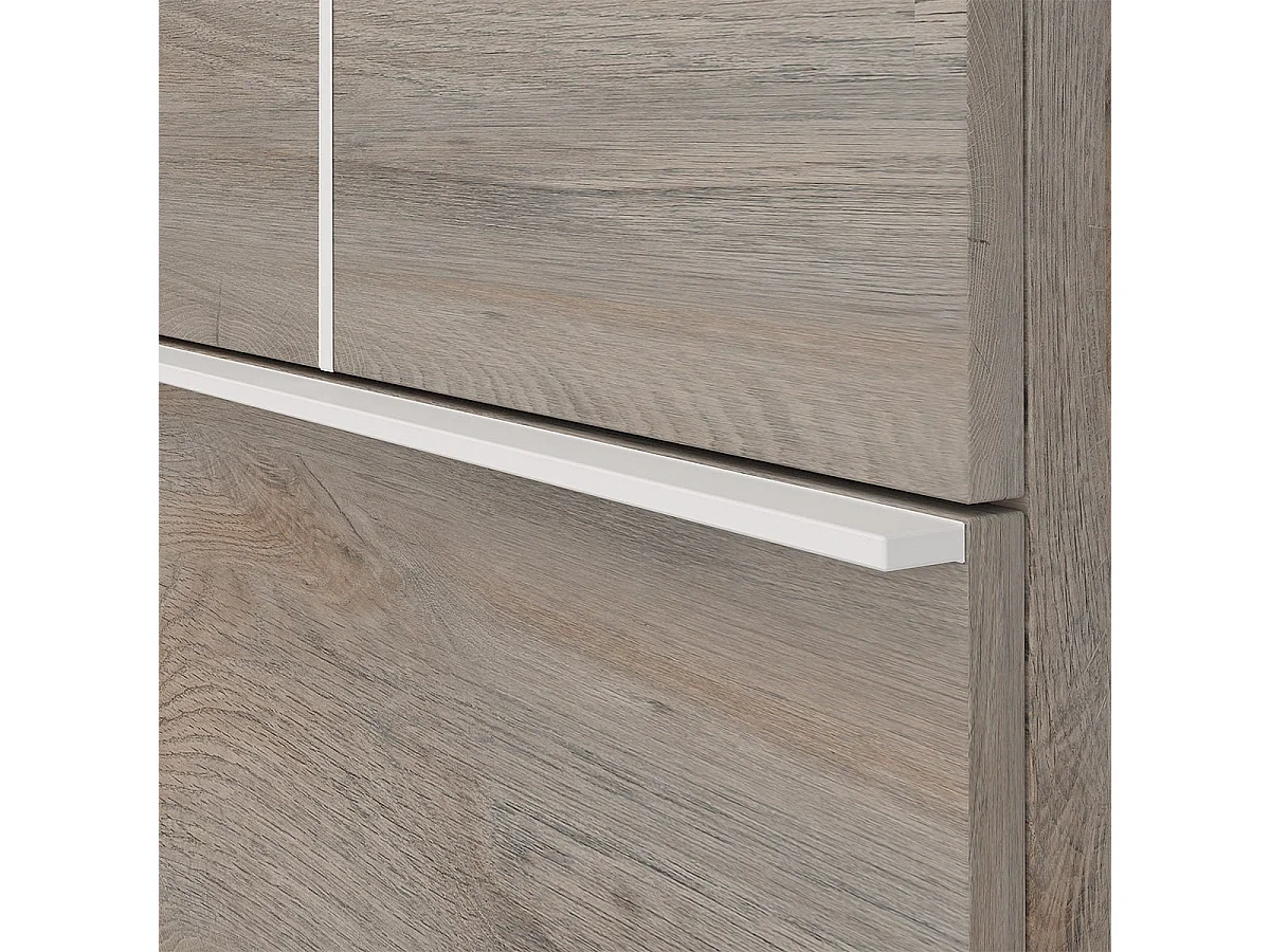 NINO LIGHT - Commode 3 Tiroirs Blanc et Effet Bois Clair