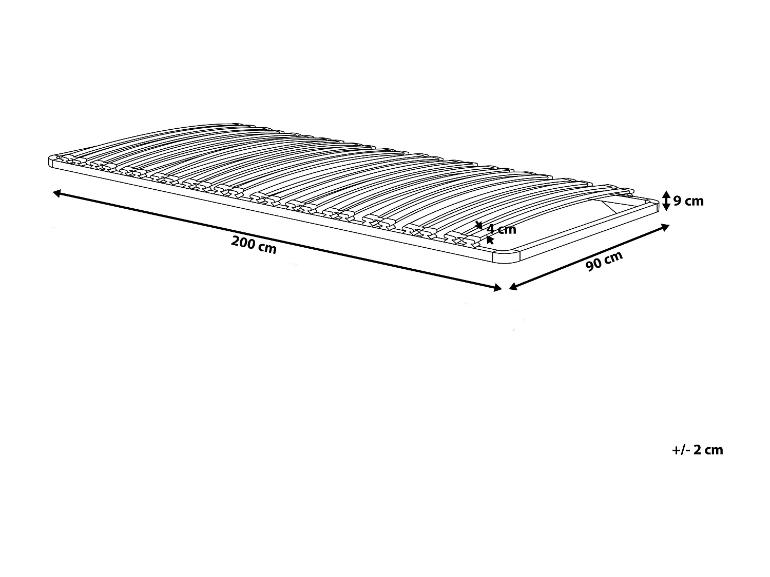 Lattenbodem COMBOURG 90 x 200 cm