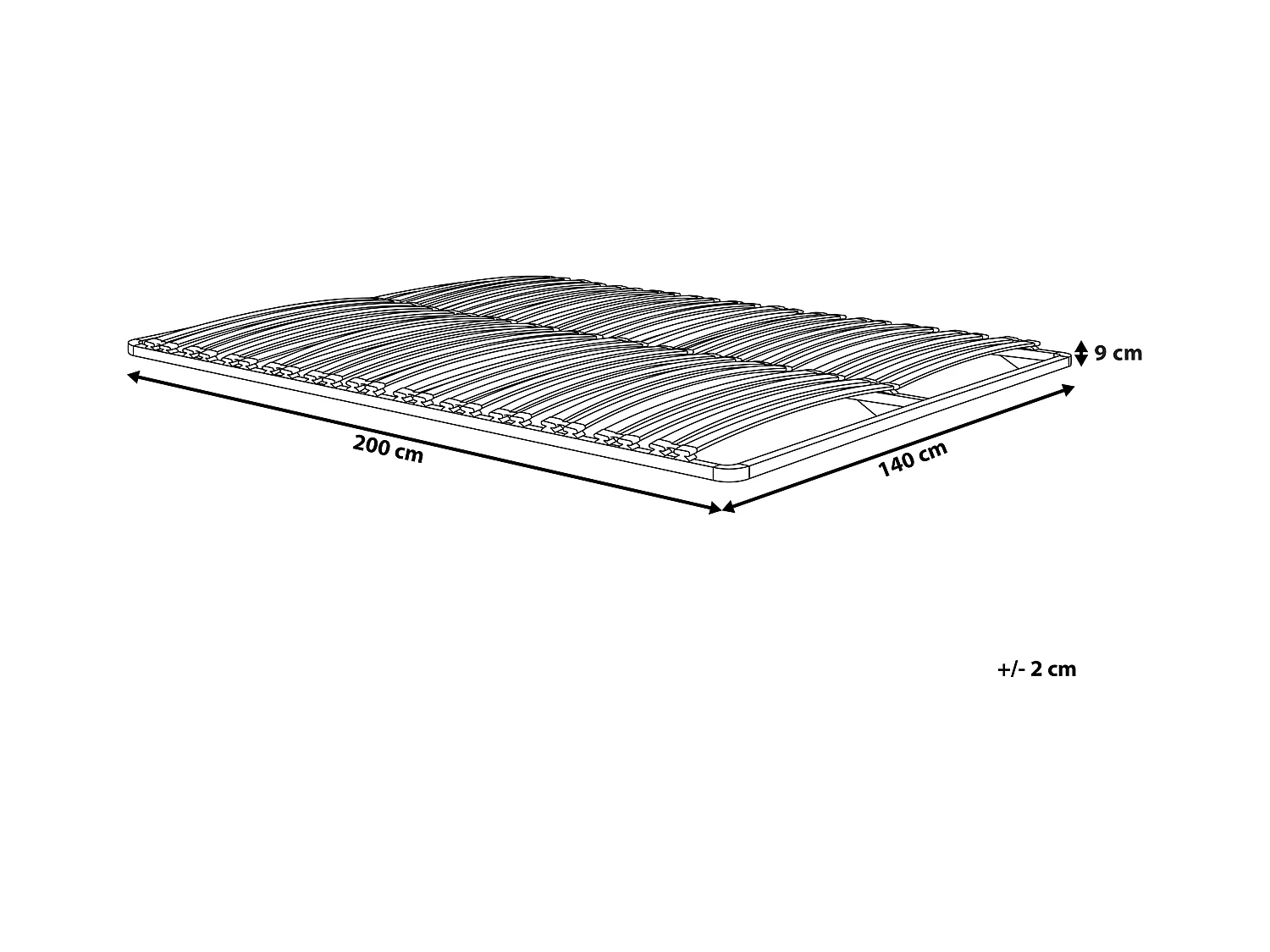 Sommier à lattes COMBOURG 140 x 200 cm