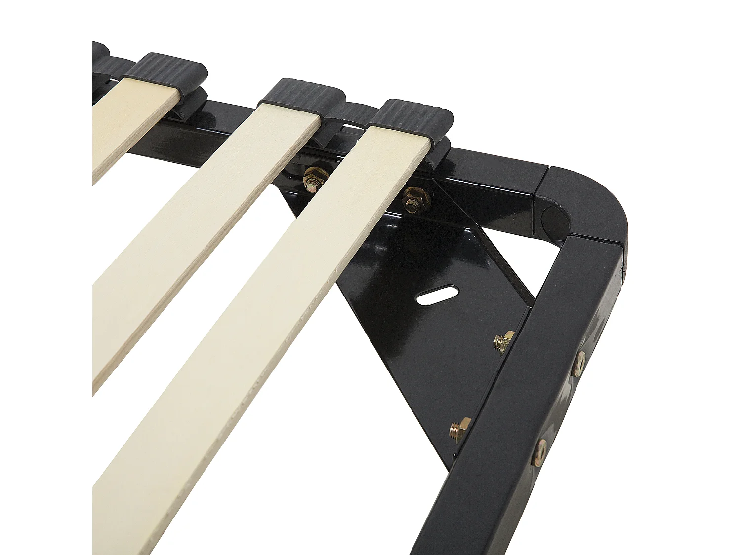 Lattenrahmen für Betten 140 x 200 cm Metall schwarz Pappelholz 48 Leisten Combourg