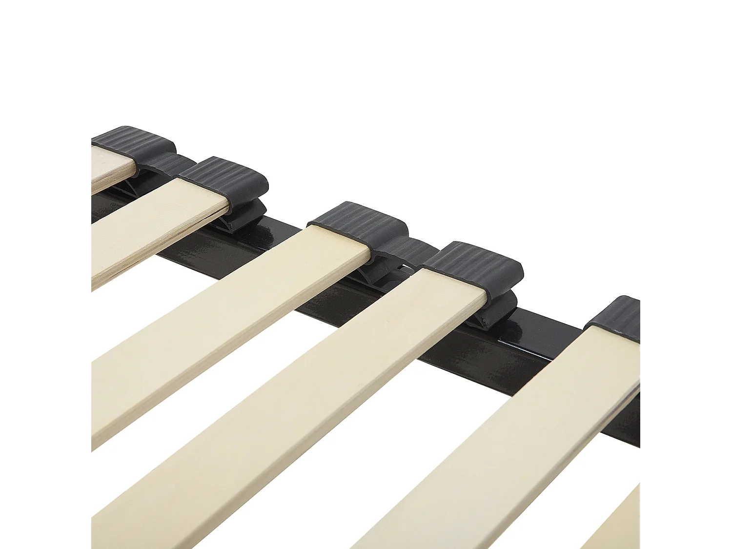 Lattenrahmen für Betten 140 x 200 cm Metall schwarz Pappelholz 48 Leisten Combourg