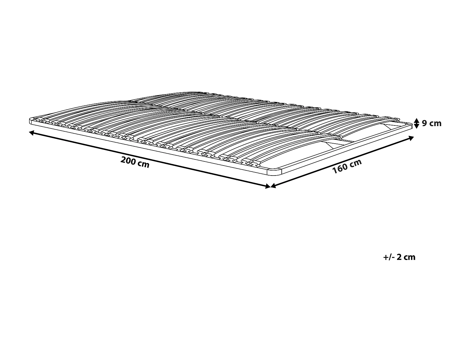 Estrado com ripas COMBOURG 160 x 200 cm
