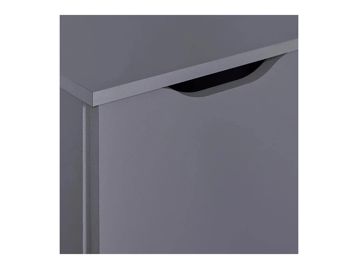 JENNY - Meuble 2 Portes 4 Tiroirs Coloris Anthracite